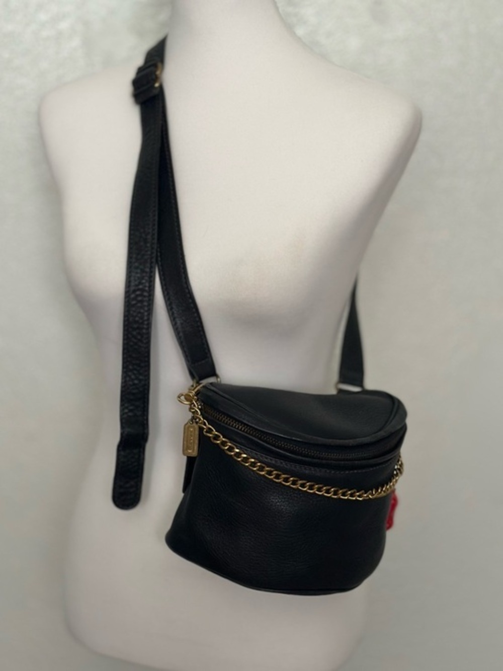 Coach Vintage Fishing Creel Crossbody Waist Bag Genuine Pebble Leather